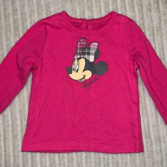 Disney baby girl pink Minnie Mouse long sleeve shirt size 12M - Picture 1 of 6